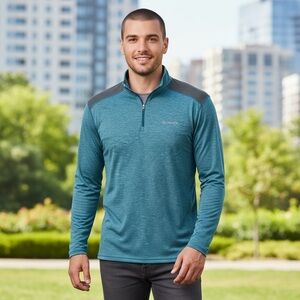 Columbia Men’s Omni-Wick Quarter Zip Pullover Athletic Top Blue Size XXL
